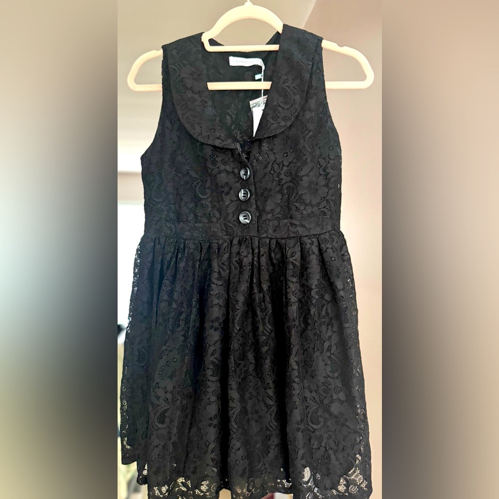 FINAL PRICE Minkpink Black Babydoll Sleeveless Lace Dress, size XS